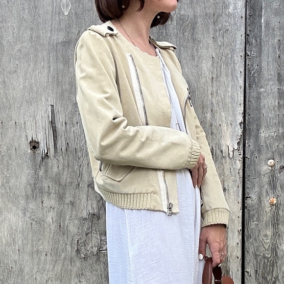 3.1 Phillip Lim Ecru Suede Moto Jacket - Picture 2 of 16